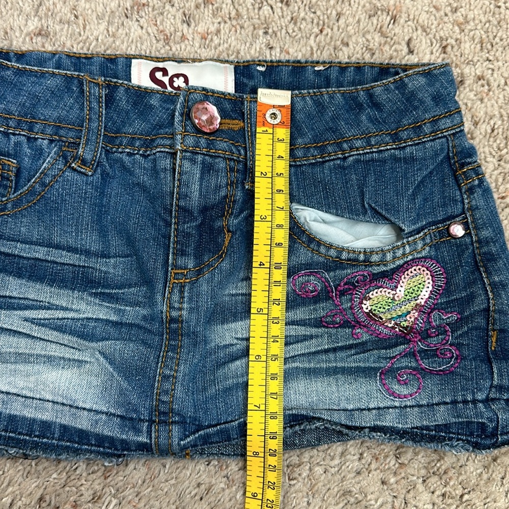 GIRLS So Jean skort size 7 adjustable waist - Picture 8 of 11